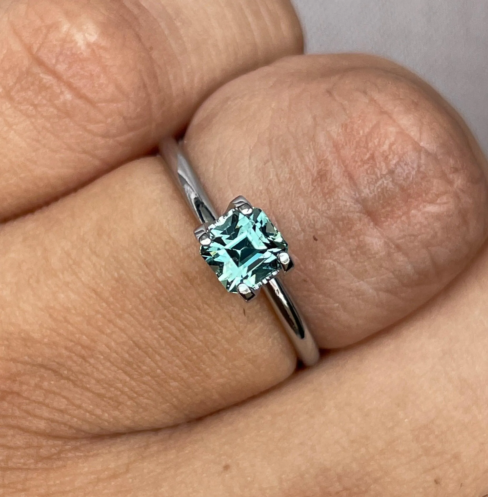 1.03 ct Teal Sapphire| One of a kind, Blue green emerald Sapphire for a custom diamond ring, white gold ring Bridal ring Anniversary gift