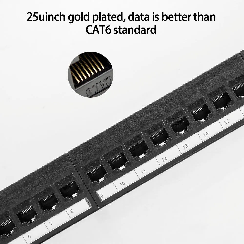 1U 24 2U 48 Port Pass-Through Cat6 Patch Panel Rj45 Connector Network Cable Adapter Keystone Jack Mo
