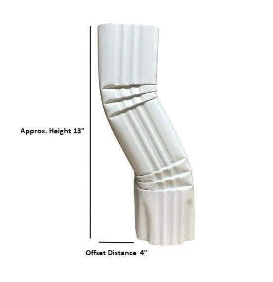 3x4" Double A Offset Downspout Extension 4-inch Professional Grade 25  Colors Aluminum