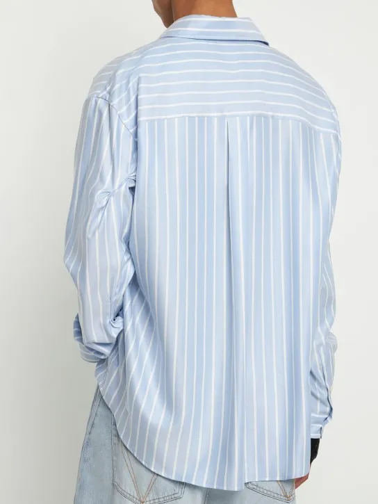 424   Stripe print lyocell shirt 