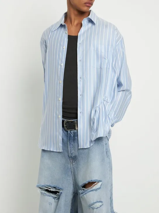 424   Stripe print lyocell shirt 