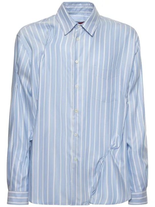 424   Stripe print lyocell shirt 