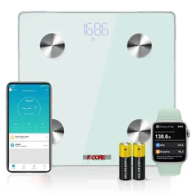 5 Core Smart Digital Bathroom Weighing Scale with Body Fat and Water Weight for People;  Bluetooth BMI Electronic Body Analyzer Machine;  400 lbs. BBS DOT B WH