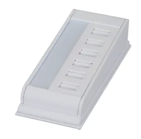 6 Ring Slot Display With Writing Window in White, 3.25" x 8"