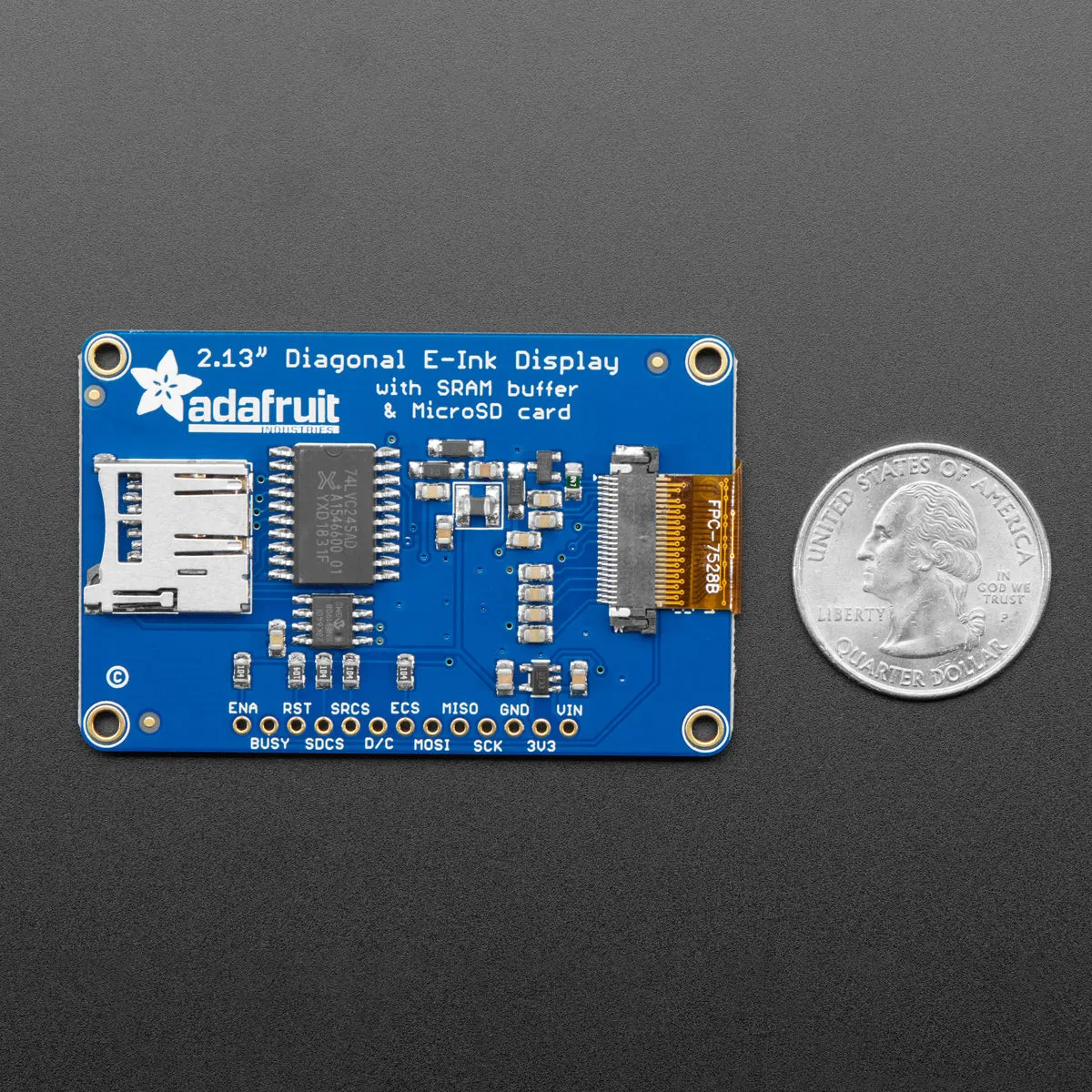 Adafruit 2.13" 250x122 Tri-Color eInk / ePaper Display with SRAM - SSD1680 Driver