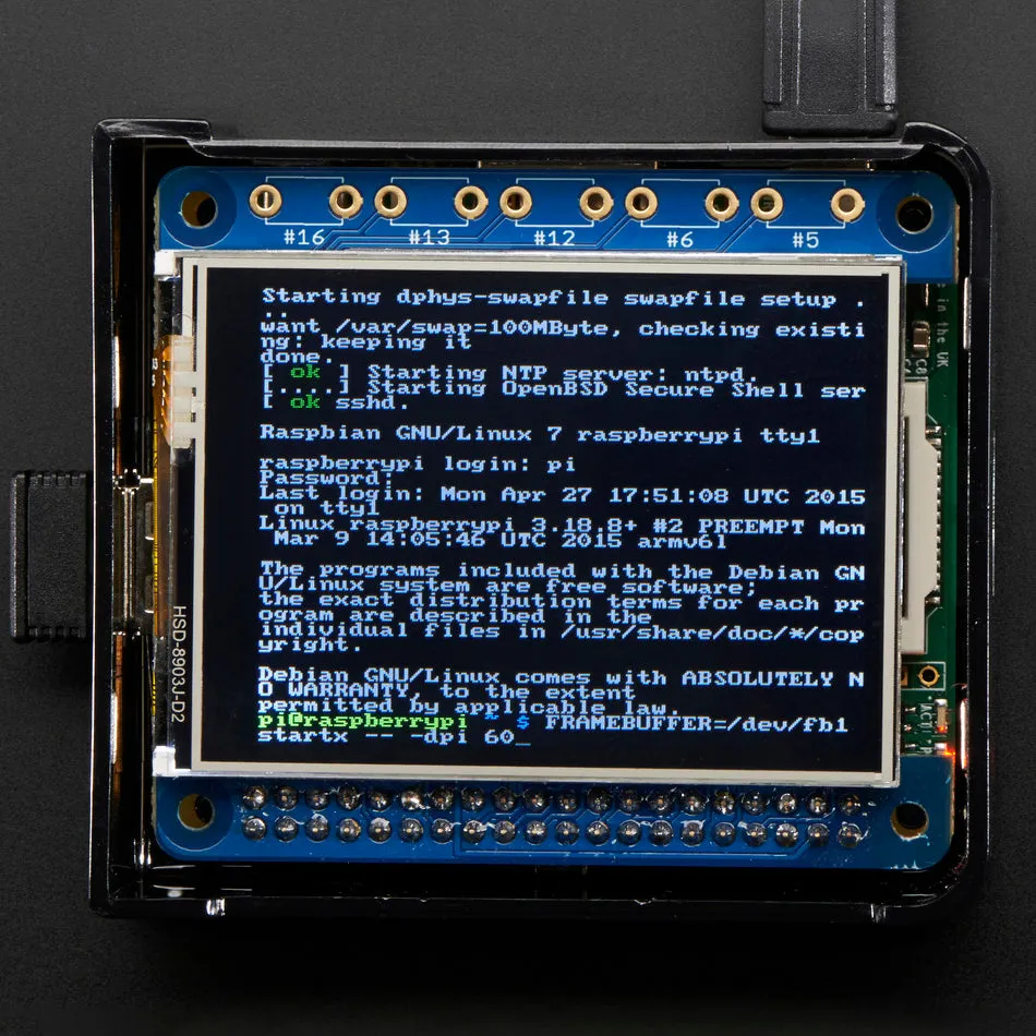 Adafruit PiTFT 2.4" HAT Mini Kit - 320x240 TFT Touchscreen