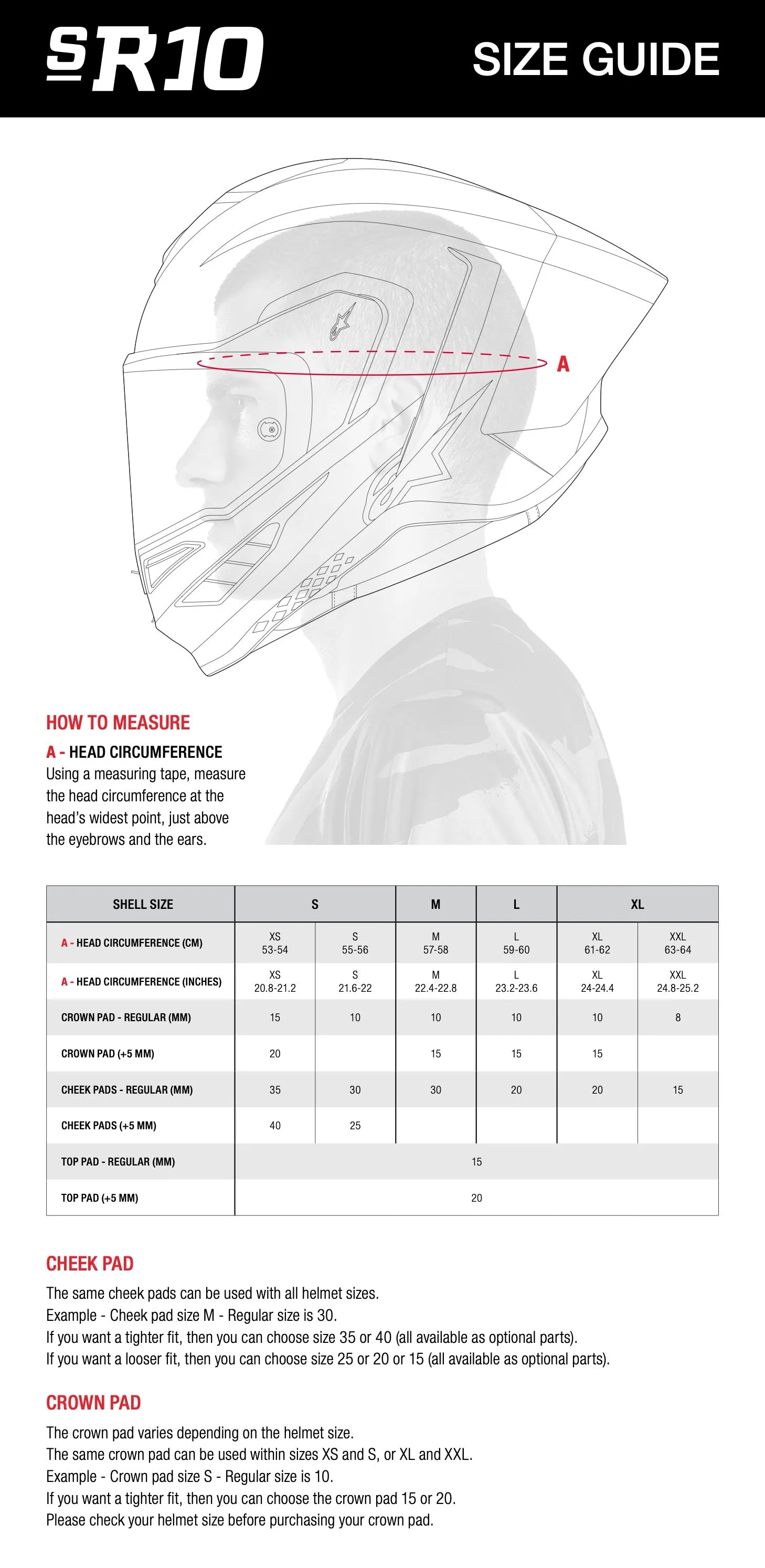 ALPINESTARS SUPERTECH R10 HELMET - ELEMENT CARBON RED WHITE
