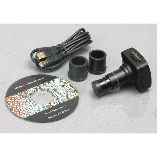 AmScope H2510 Series Measuring Shop Monocular Stereo Microscope 20X-50X-100X Magnification with 1.3MP Digital Camera