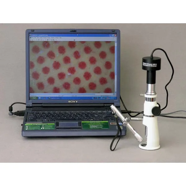AmScope H2510 Series Measuring Shop Monocular Stereo Microscope 20X-50X-100X Magnification with 1.3MP Digital Camera