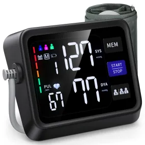 Automatic Blood Pressure Monitor Upper Arm with Large Backlit Display, Accurate Digital BP Monitor with Adjustable Cuff 8.7"-16.5", 3x199 Sets Memory, Include Batteries and Type C Cable Colorized Screen