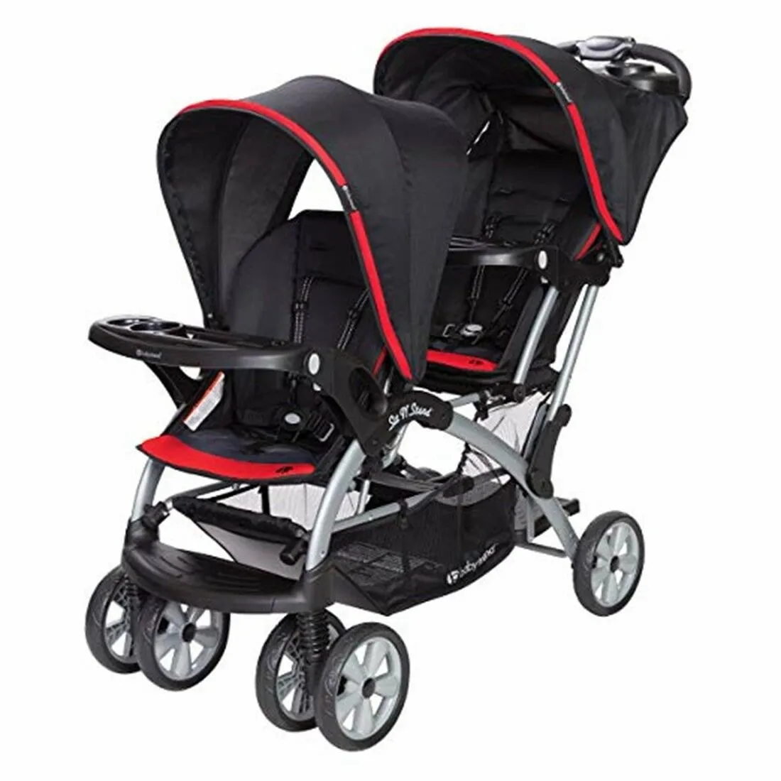 Baby Trend Double Stroller with 2 Car Seat Infant Twins Kids Travel Combo New