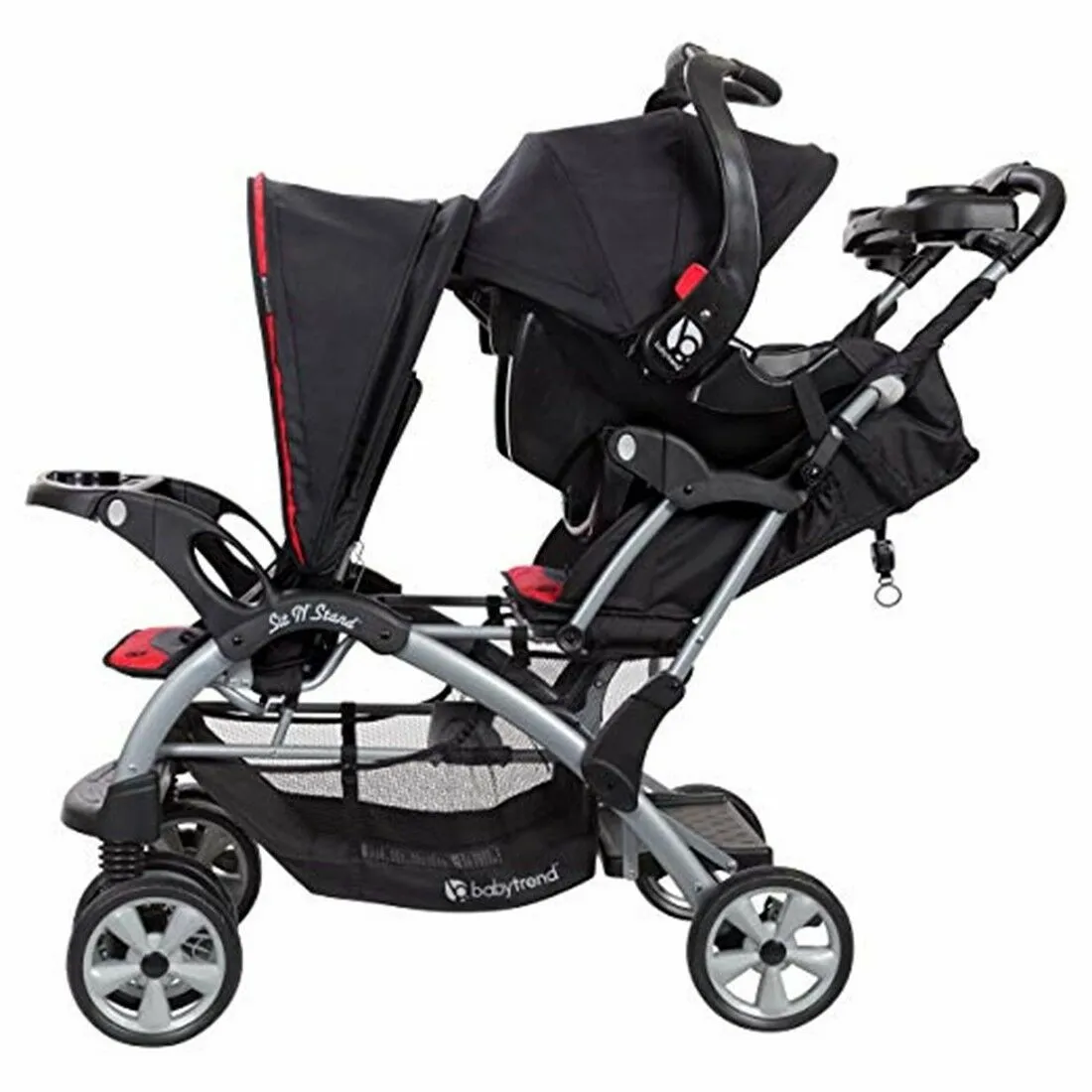 Baby Trend Double Stroller with 2 Car Seat Infant Twins Kids Travel Combo New