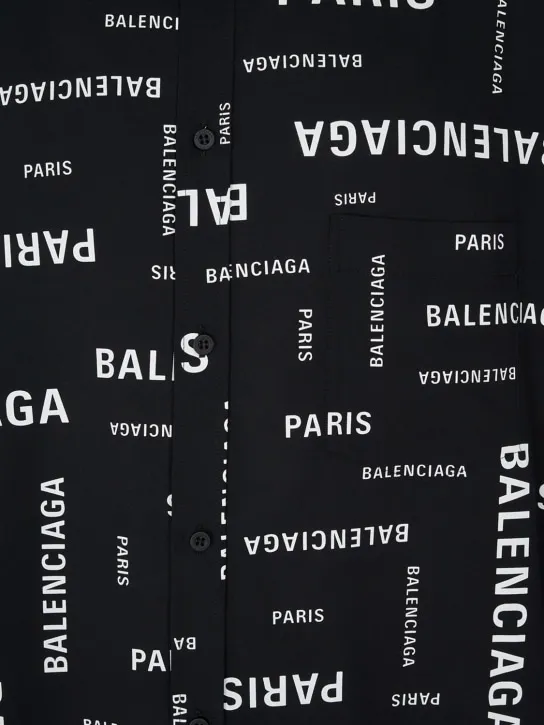 Balenciaga   Paris allover viscose poplin shirt 