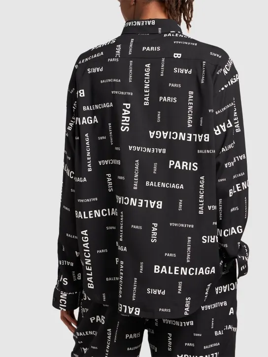 Balenciaga   Paris allover viscose poplin shirt 