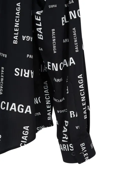 Balenciaga   Paris allover viscose poplin shirt 