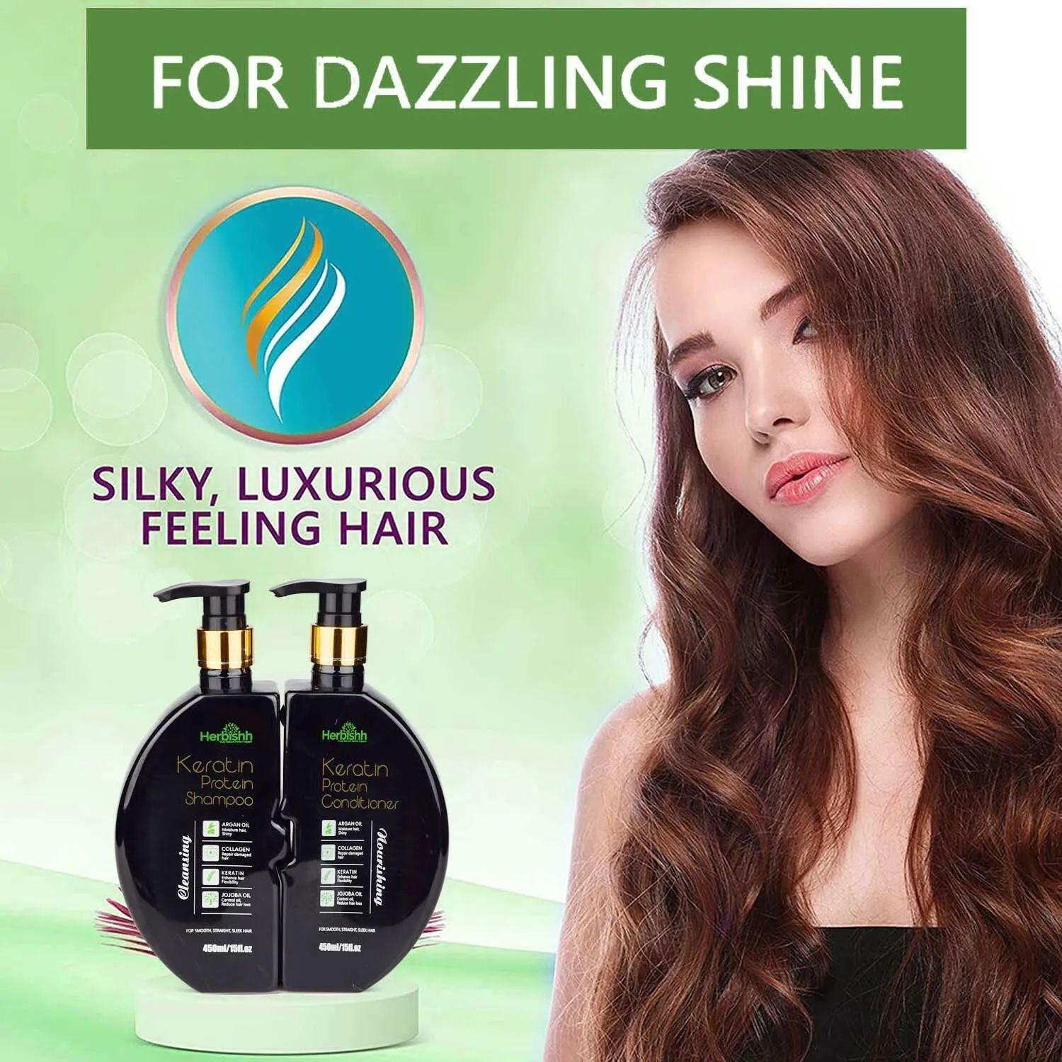 Buy 2 pcs Keratin Shampoo & Conditioner set get Instant Hair Straightener Cream free
