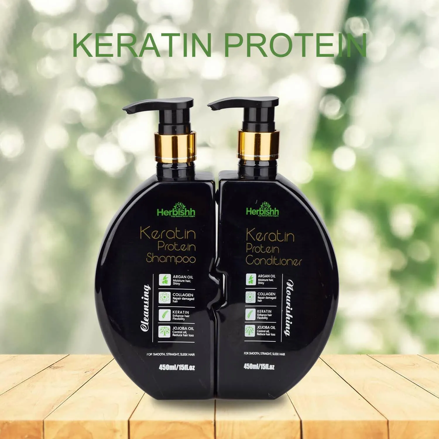 Buy 2 pcs Keratin Shampoo & Conditioner set get Instant Hair Straightener Cream free