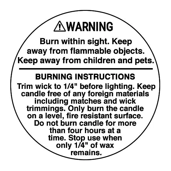 Candle Caution Labels - 2" Diameter
