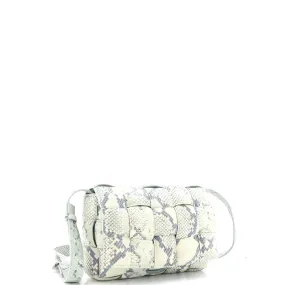 Cassette Crossbody Bag Padded Maxi Intrecciato Python Embossed Leather