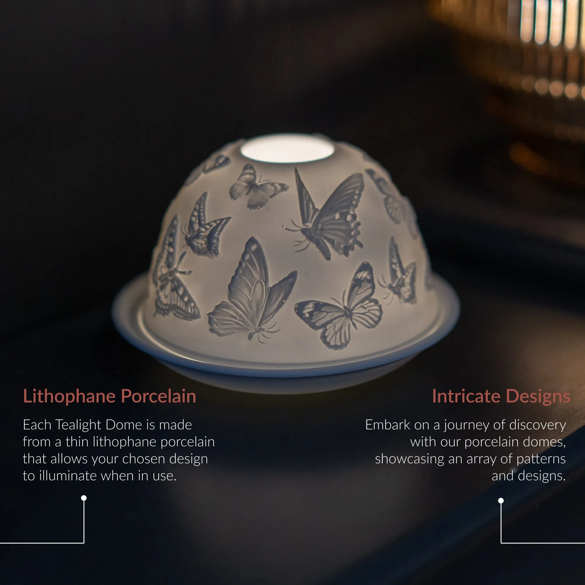 Cello Tealight Dome - Butterflies