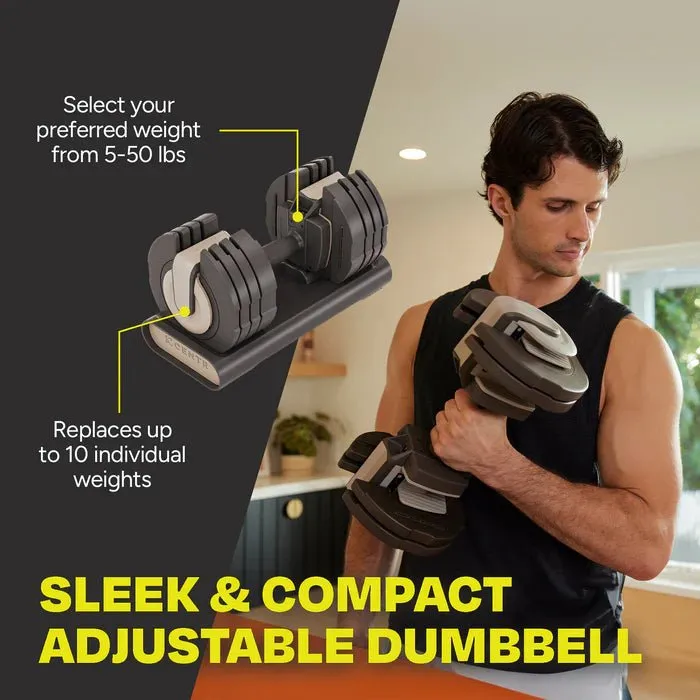 Centr Smart Stack 50 Adjustable Dumbbell (Single - 5-50 lb Dumbbell)