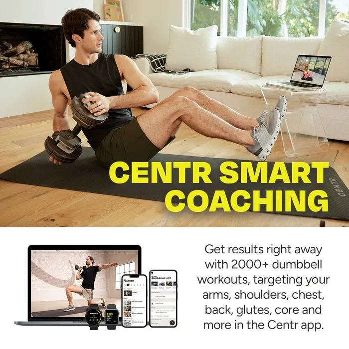 Centr Smart Stack 50 Adjustable Dumbbell (Single - 5-50 lb Dumbbell)