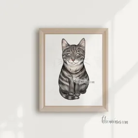 Choose Your GRAY CAT Art Print