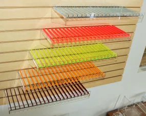 Colored Slatwall Shelves for E-Liquid/Lotions/Oils