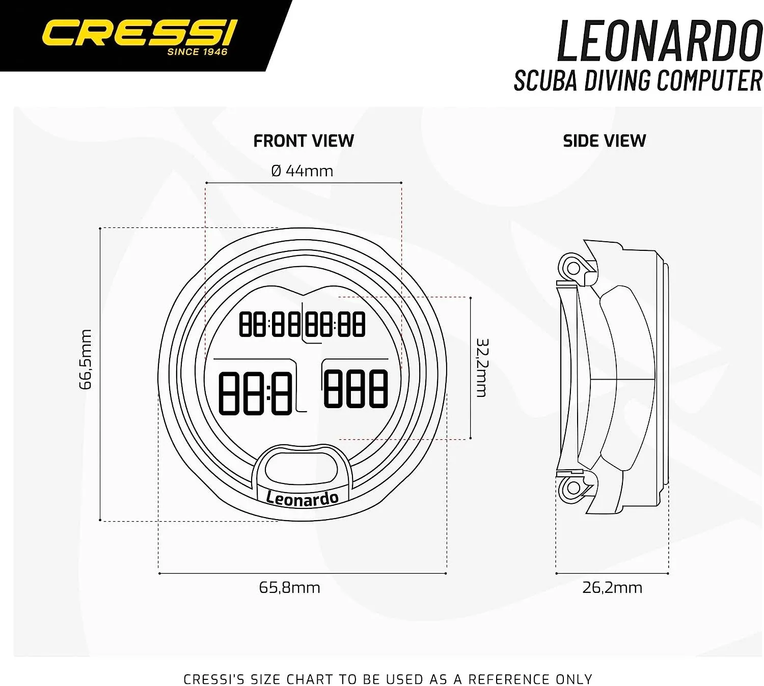 Cressi Sub Leonardo Scuba Wrist Computer Nitrox Compatible