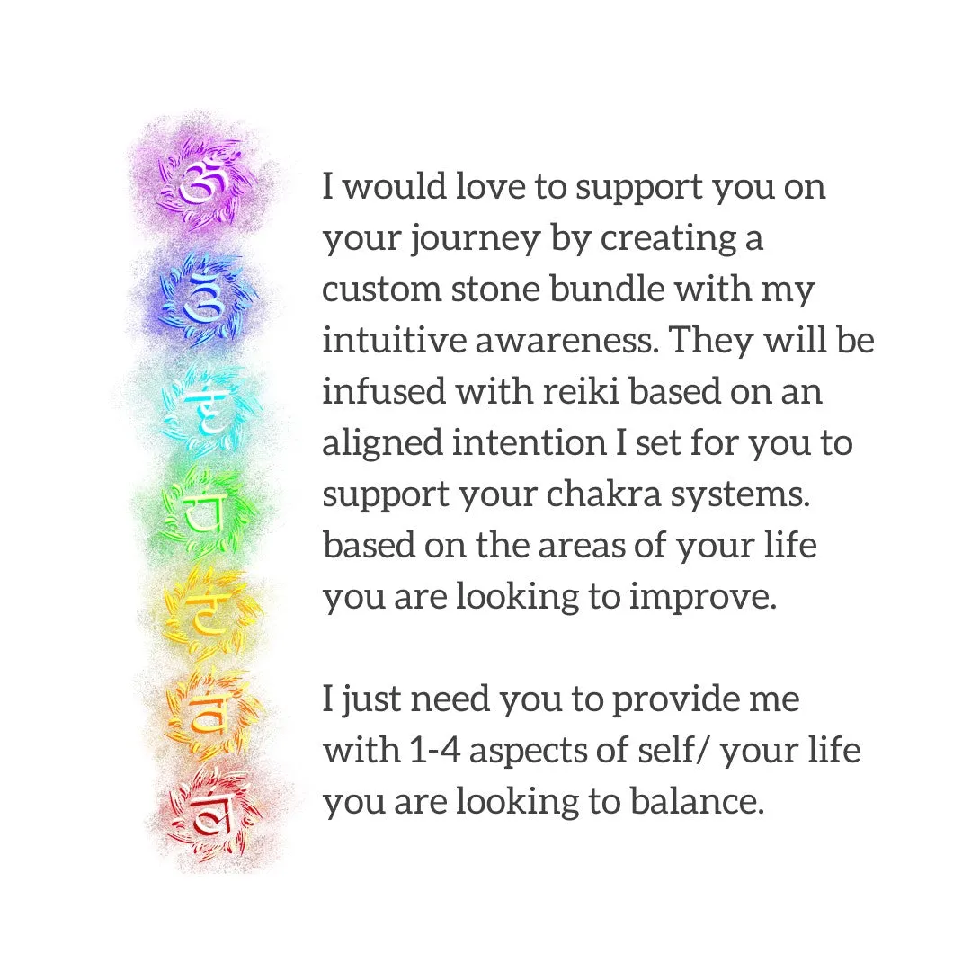 Customized Stone Bundle with a written Reiki Intention