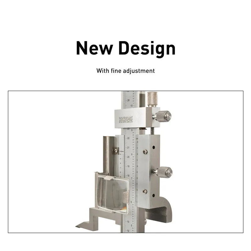 DASQUA Professional 300mm / 12’’ Height Gauge 0.02mm / 0.001” Resolution With Magnifier & Adjustable Main Beam
