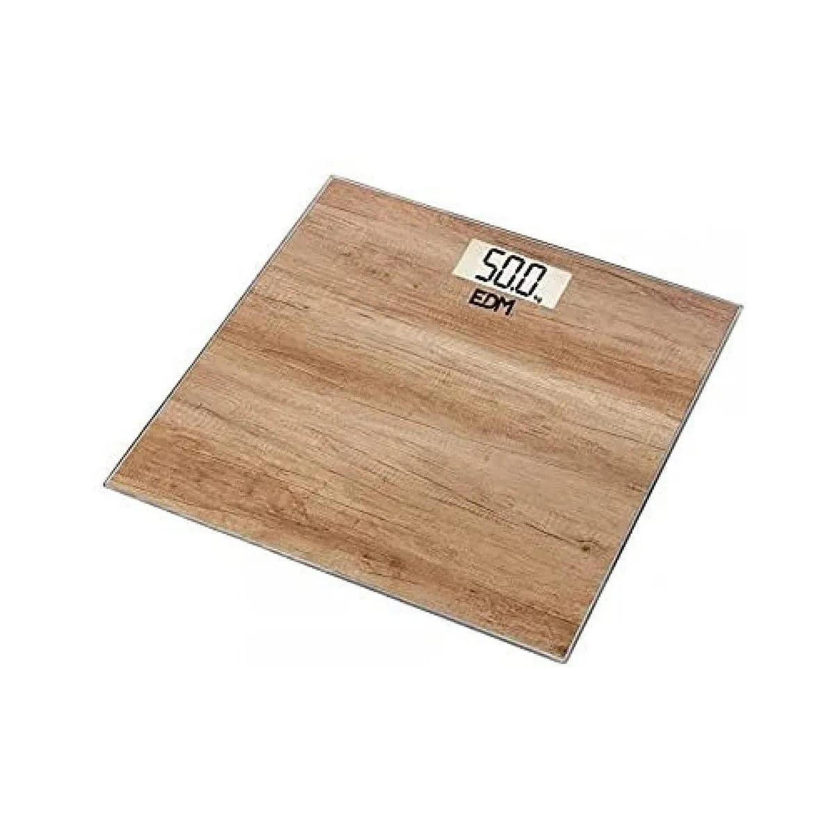 Digital Bathroom Scales EDM Crystal Wood 180 kg (26 x 26 x 2 cm)