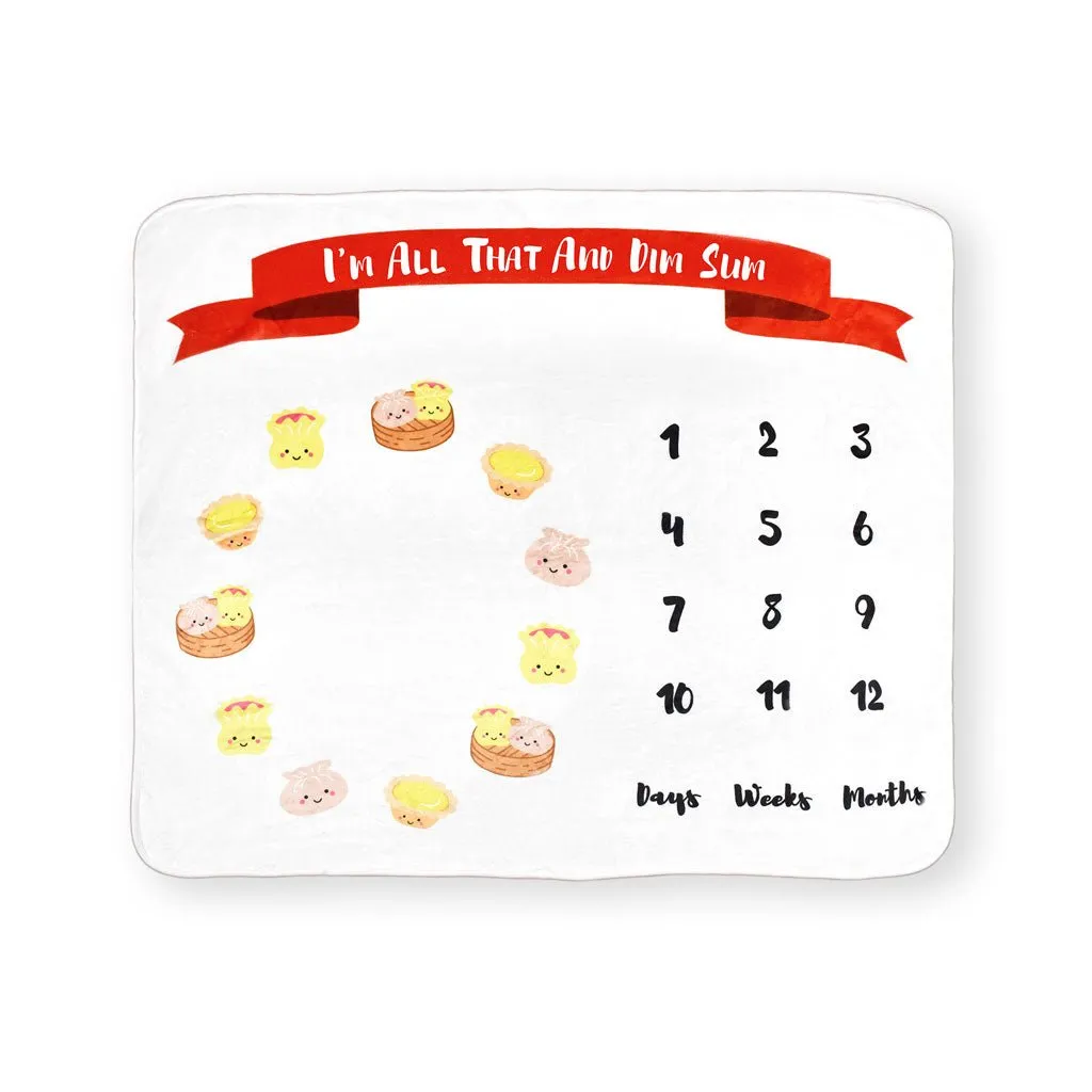 Dim Sum Fleece Milestone Blanket by The Wee Been