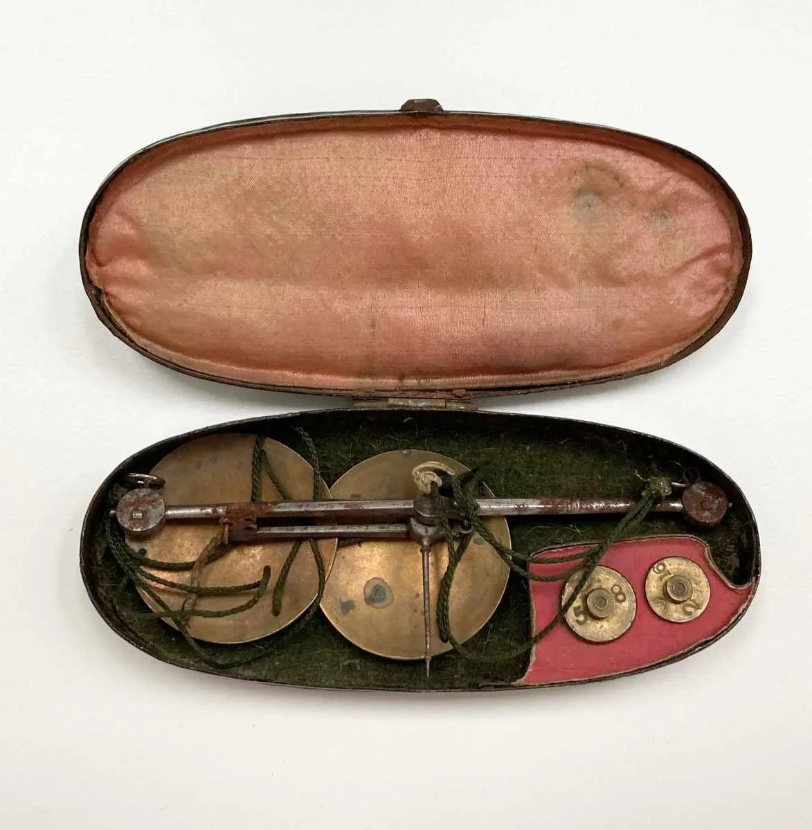 Early Nineteenth Century Pocket Scale Set in Toleware Case