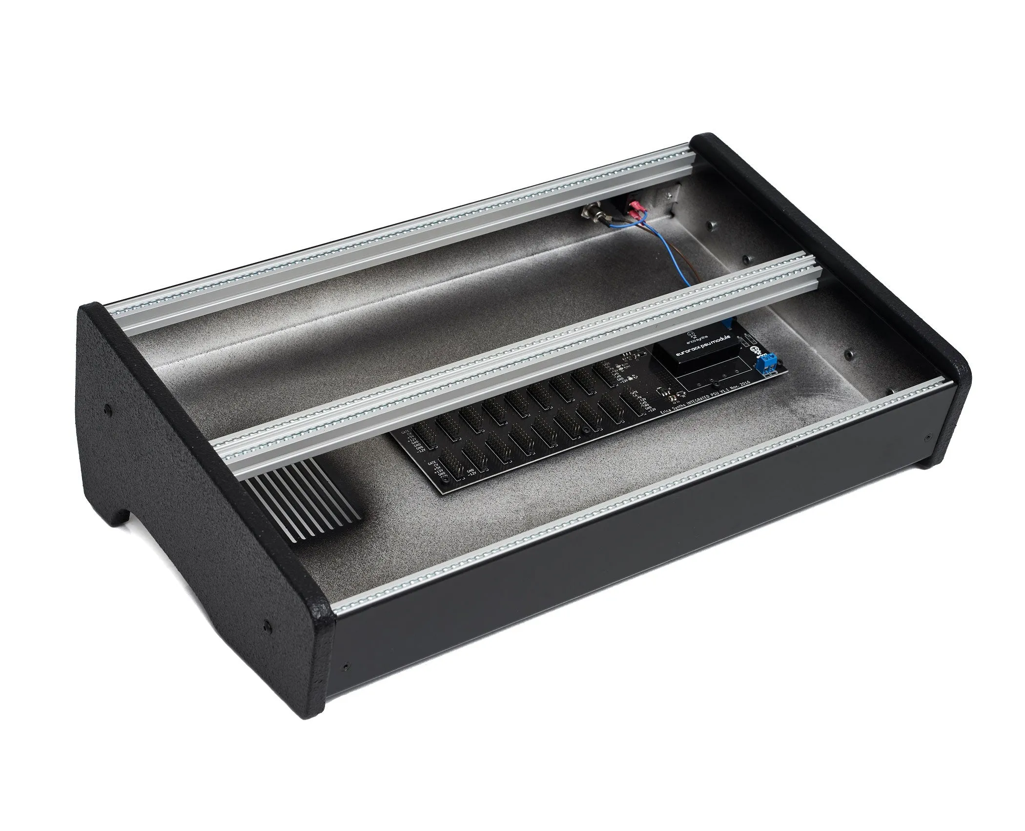 Erica Synths 2 x 84HP skiff case with integrated PSU horizontal side panels