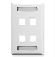 Faceplate- Id- 1-gang- 4-port- White