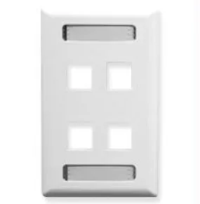 Faceplate- Id- 1-gang- 4-port- White
