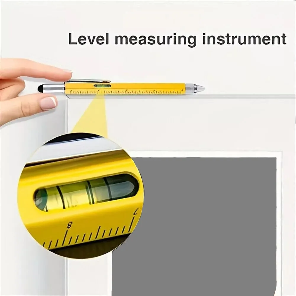 Full Metal Body 6-in-1 Multi-Function Tool Yellow Engineers Pen