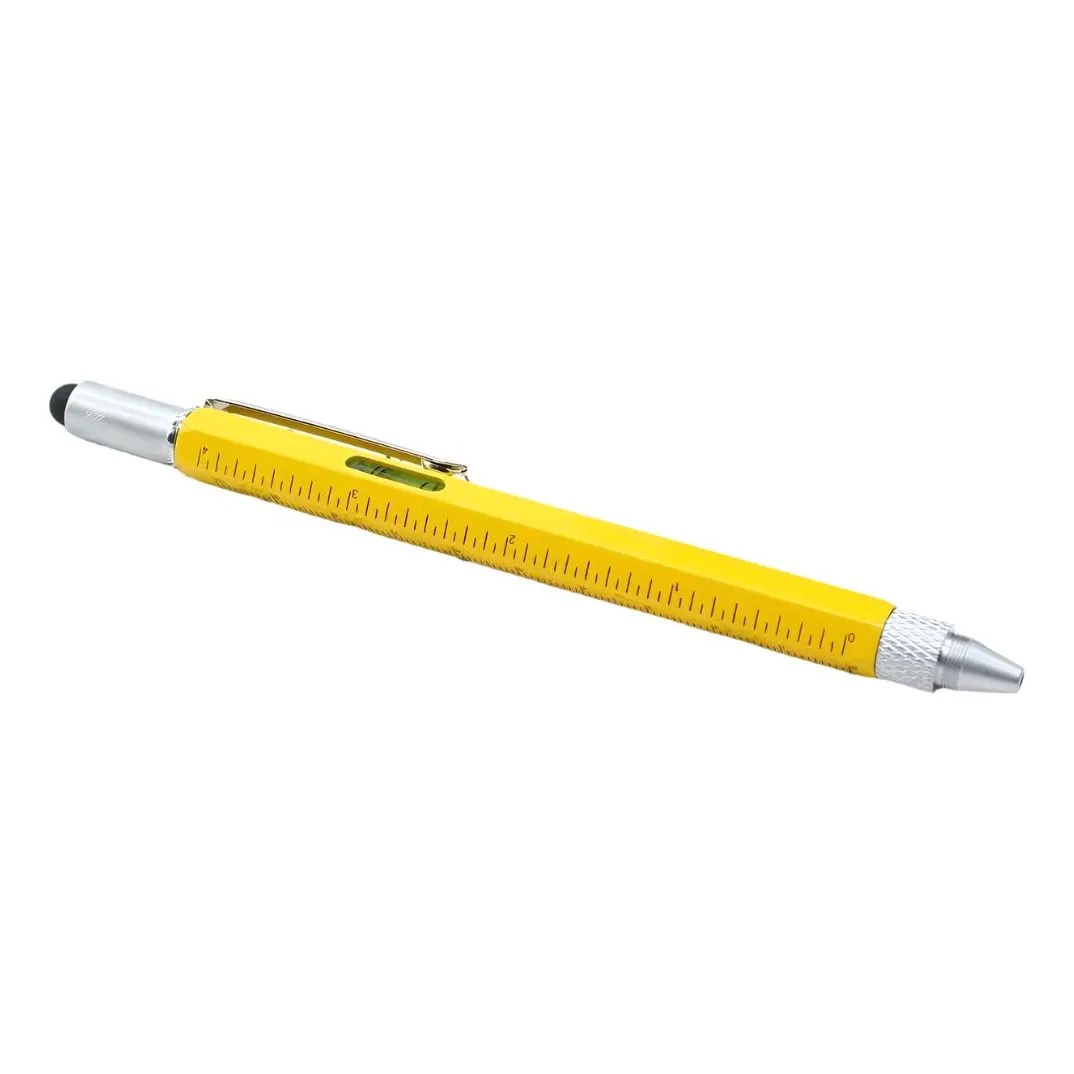 Full Metal Body 6-in-1 Multi-Function Tool Yellow Engineers Pen
