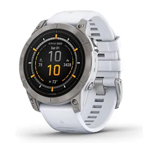 Garmin epix Pro (Gen 2) Sapphire Edition 47mm Whitestone Advanced Training Technology Built-in Flashlight High Performance Smartwatch - 010-02803-20