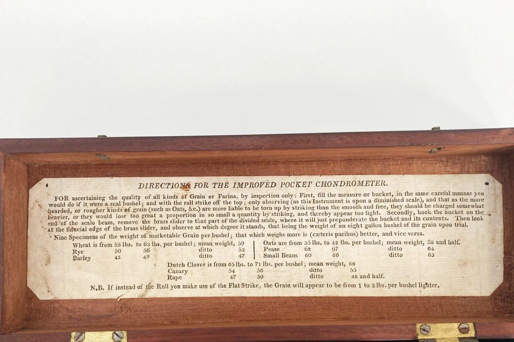 Georgian Chondrometer or Grain Scale by Dollond of London
