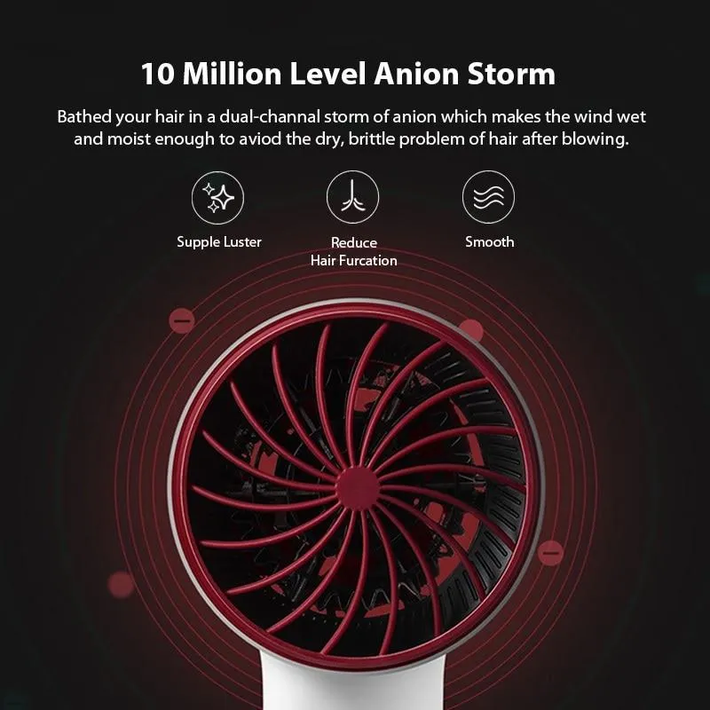 Hair Dryer 1800W Professional Blow Dryer Aluminum Alloy Powerful Electric Dryer Cold Hot Air Circulating