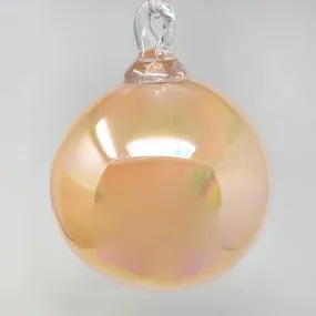 Handblown Set of Three Opaque Ornaments in Just Peachy Diamond, Just Peachy Twist, and Just Peachy by Glass Eye Studio
