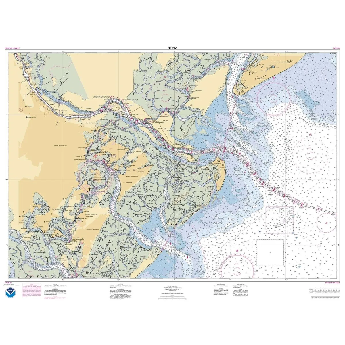 Historical NOAA Chart 11512: Savannah River and Wassaw Sound