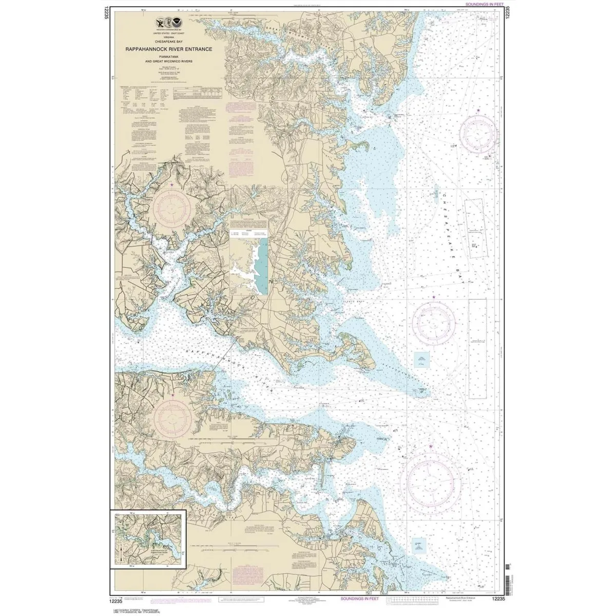 Historical NOAA Chart 12235: Chesapeake Bay Rappahannock River Entrance: Piankatank and Great Wicomico Rivers