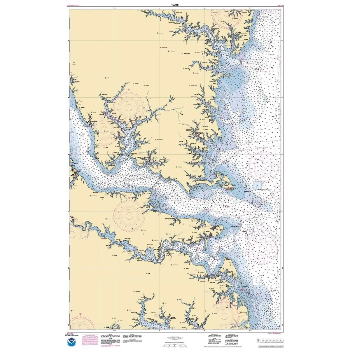 Historical NOAA Chart 12235: Chesapeake Bay Rappahannock River Entrance: Piankatank and Great Wicomico Rivers