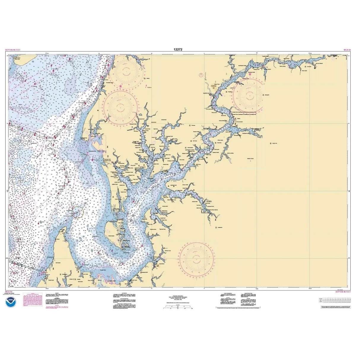 Historical NOAA Chart 12272: Chester River; Kent Island Narrows: Rock Hall Harbor and Swan Creek