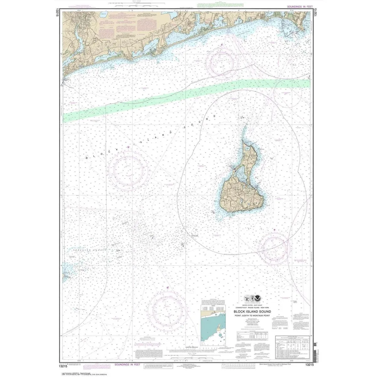 Historical NOAA Chart 13215: Block Island Sound Point Judith to Montauk Point