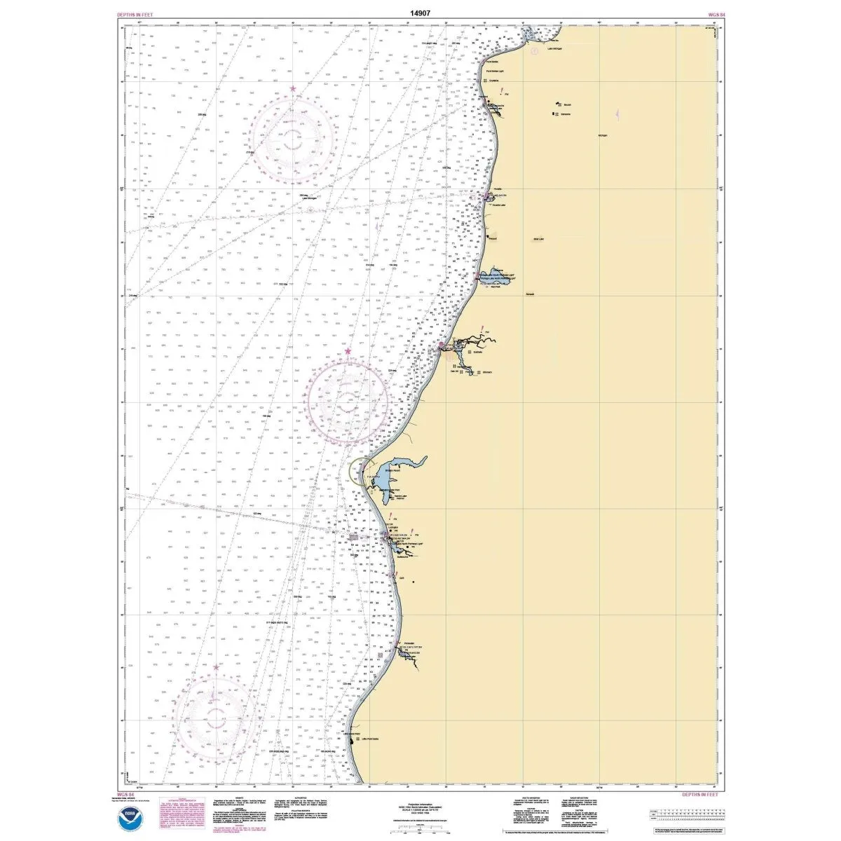 Historical NOAA Chart 14907: Stony Lake to Point Betsie; Pentwater; Arcadia; Frankfort