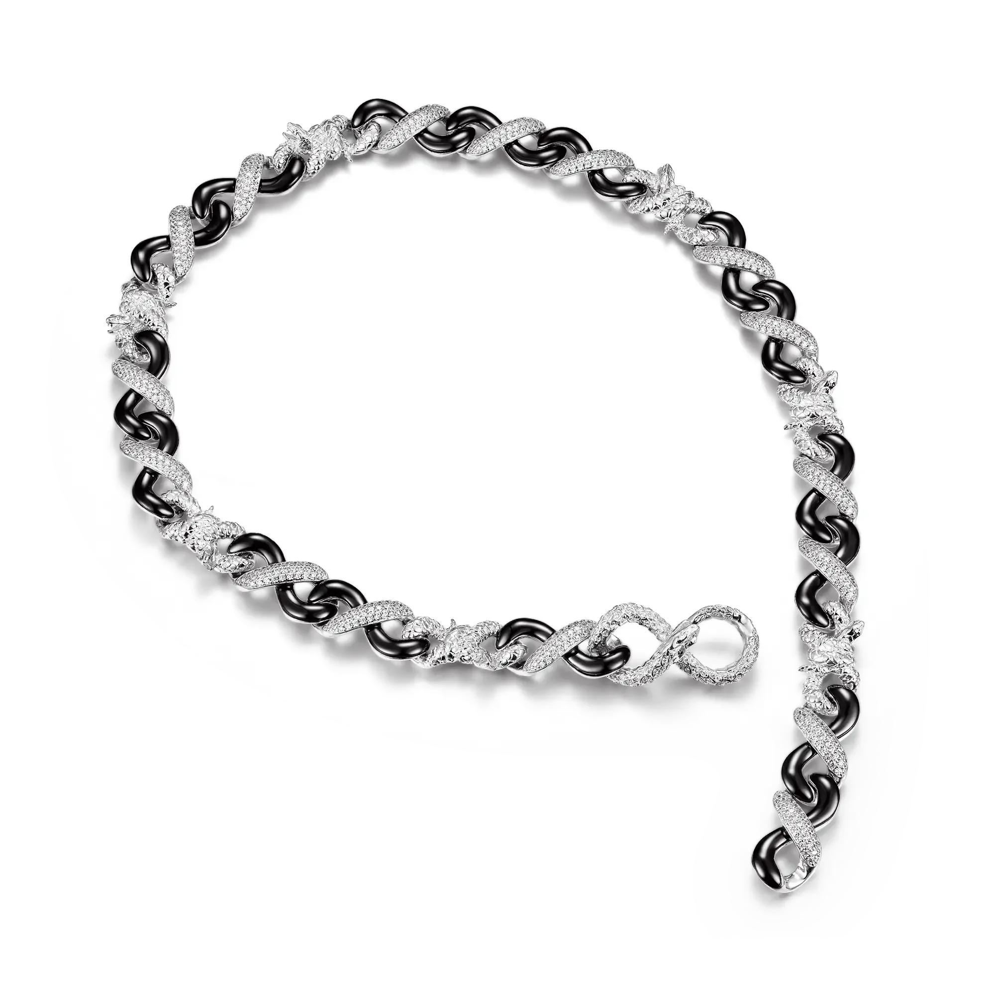 Infinity Two-tone Snake Clasp Chain - 12mm